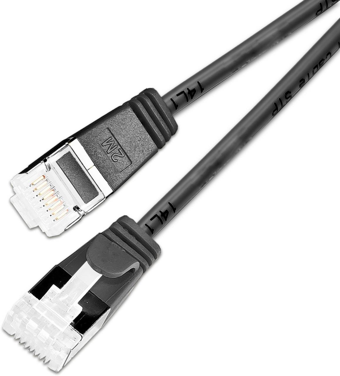 Wirewin SLIM Cat6a Patchkabel 1 m U/FTP LSZH RJ-45 10 Gbit/s Schwarz 90er-Pack