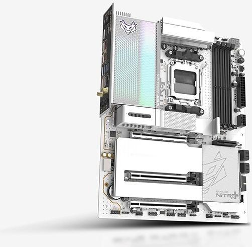 Sapphire NITRO+ X870EA PhantomLink Polar Edition Mainboard AM5 Mini-ITX DDR5 Schwarz/Weiß