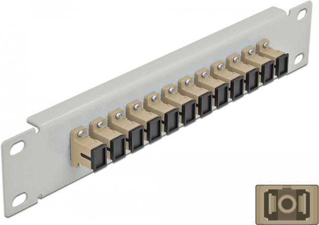 Delock - Patch Panel - Schrankmontage - SC MM X 12 - Grau, beige - 1U - 25,4 cm (10) (66783)
