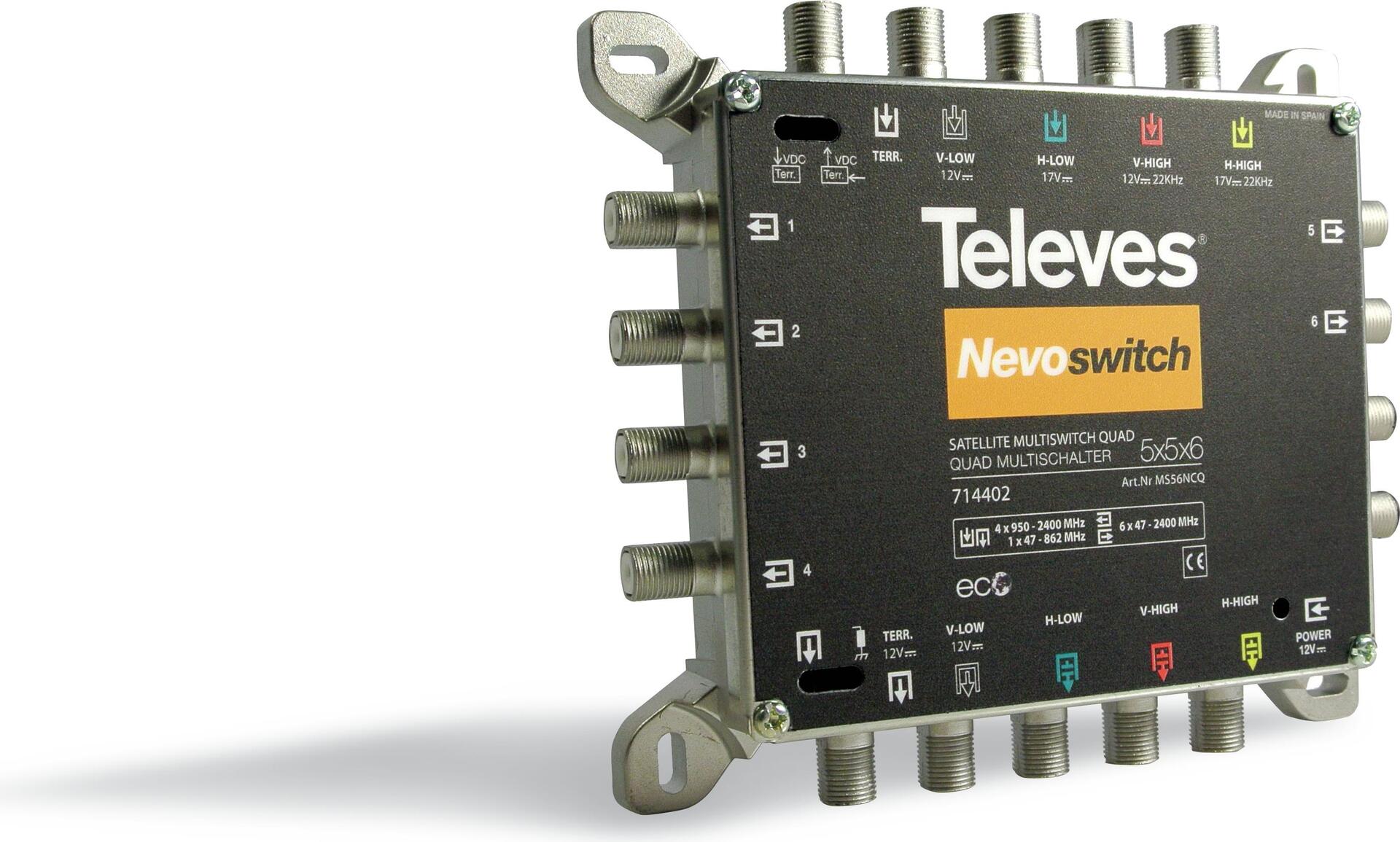 Televes MS56NCQ Satblock-Verteilung 5 Eingänge 6 Ausgänge (MS56NCQ)