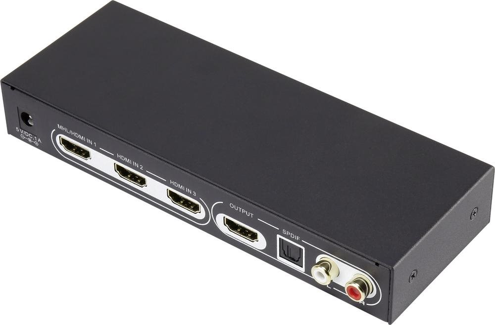 CONRAD 3 Port HDMI-Switch SpeaKa Professional 3D-Wiedergabe möglich, mit Fernbedienung 3840 x 2160 P