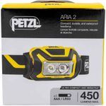 Petzl ARIA 2 Kopflampe Schwarz/gelb Kompakte, robuste und wasserdichte Stirnlampe, die für die Beleuchtung in der Nähe und die Bewegung konzipiert ist. 450 Lumen (E070AA00)