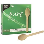 PAPSTAR Kaffeelöffel "pure", Länge: 110 mm, 50er aus Bambus, biologisch abbaubar und kompostierbar, - 1 Stück (88769)