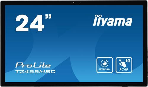 iiyama T2455MSC-B1 Signage-Display Digital Beschilderung Flachbildschirm 61 cm (24" ) LED 400 cd/m² Full HD Schwarz Touchscreen [Energieklasse E] (T2455MSC-B1)