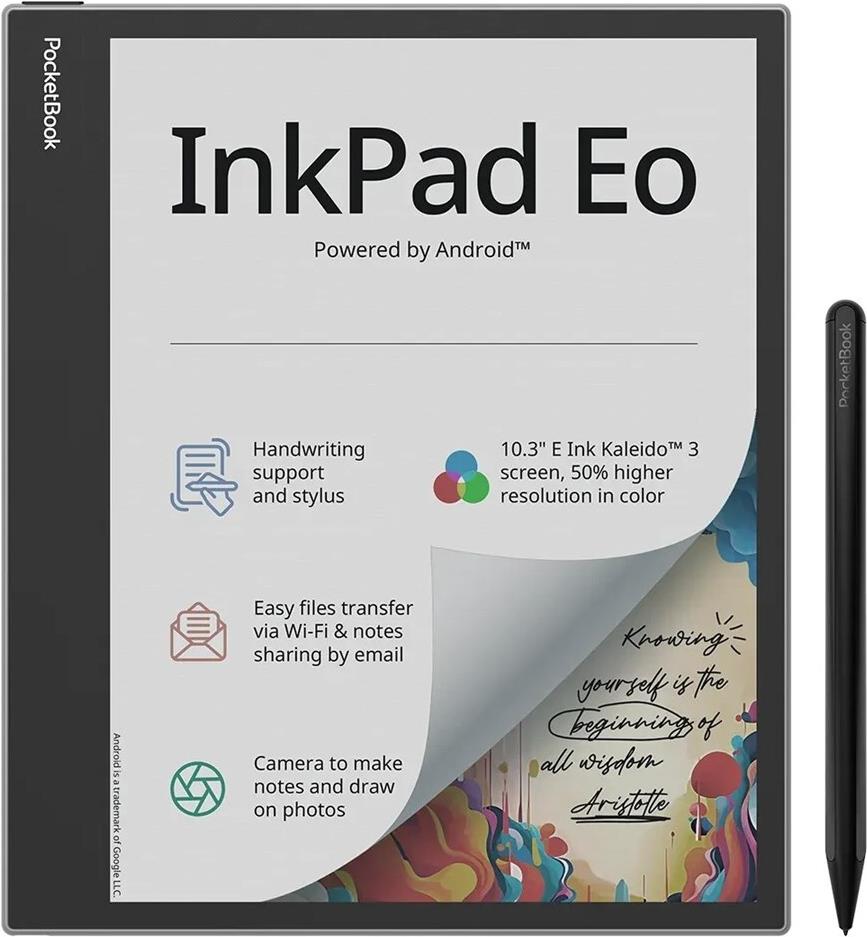 Ebook PocketBook InkPad Eo 10.3“ E-Ink Kaleido 3 64GB WI-FI Mist Grau (PB1042-M-WW)