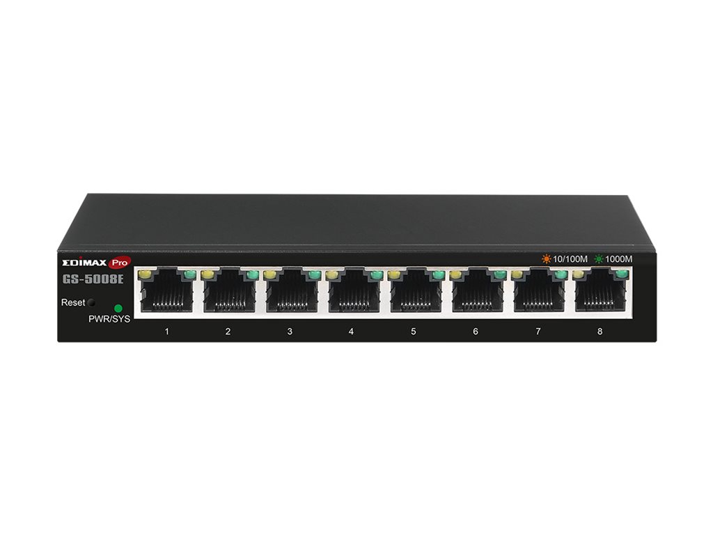 Edimax Pro GS-5008E Gigabit Ethernet Switch 8 Ports Schwarz
