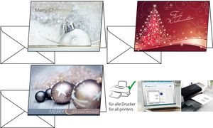 sigel Weihnachtskarte "Exquisite", A6 (A5) für Inkjet/Laser/Kopierer, Glanzkarton 220 g/qm, - 1 Stück (DS024)