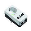 Eaton Protection Box 1 TEL@ DIN - Steckdosenadapter mit Überspannungsschutz (Schuko Buchse, Telefon Schutz) - weiß (PB1TD)