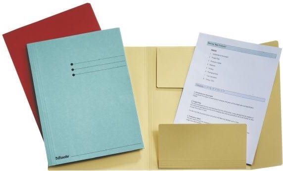 Esselte Jurismappe, DIN A4, Manilakarton, 275 g/qm, chamois mit 3 Klappen am Unterdeckel, Liniendruck auf Vorderdeckel, - 50 Stück (1033304)