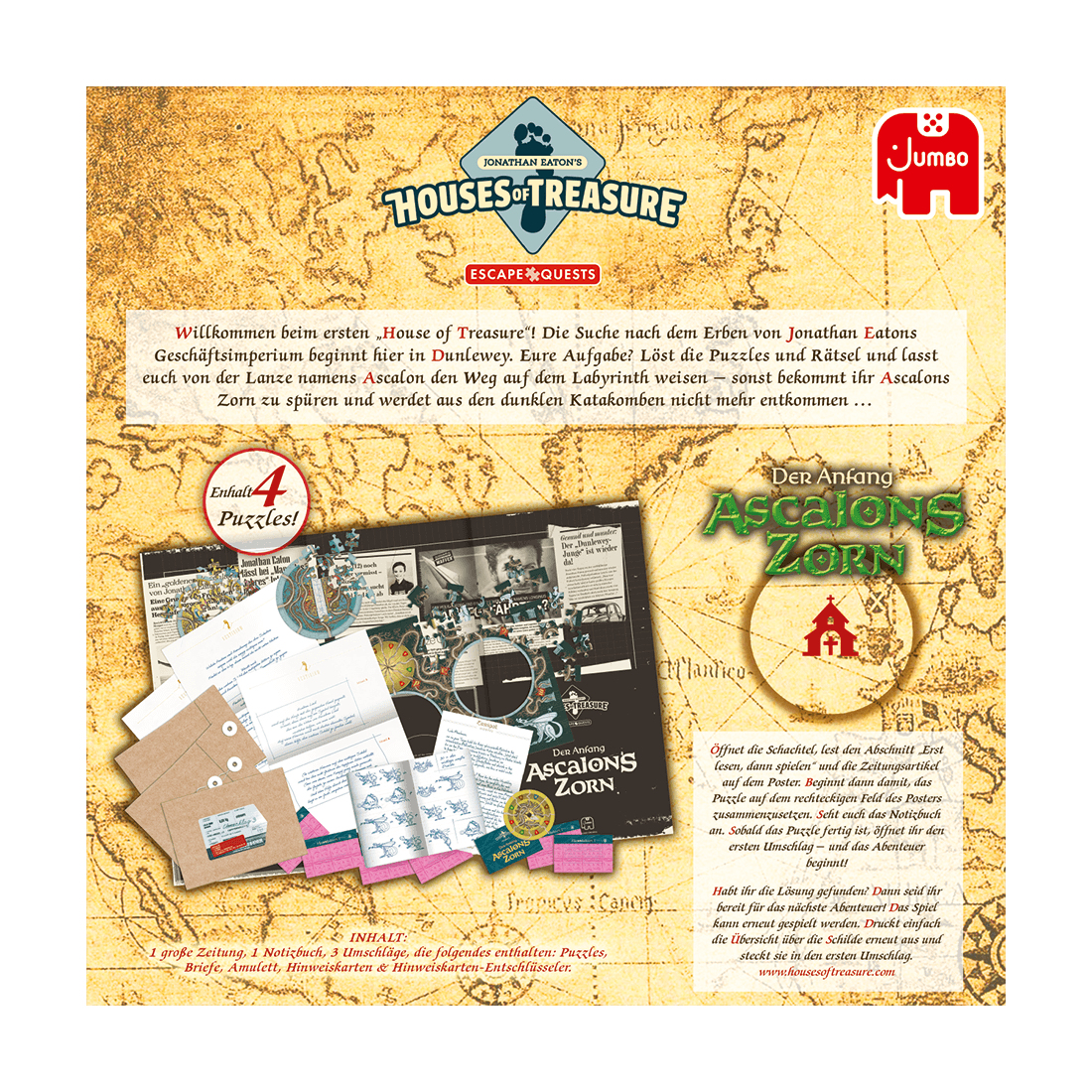 Jumbo Escape Quest Der Anfang Ascalons Zorn Brettspiel Laterales Denken ab 16 Jahren Mehrfarbig