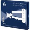 ARCTIC W1C - Befestigungskit (Gelenkarm, VESA-Adapter) - für Monitor - ADC12 Aluminiumlegierung - Bildschirmgröße: up to 109.2 / 124.5 cm (ultra-wide) (bis zu 109,20cm (43") / 49' (Ultra Wide)) - Wandmontage