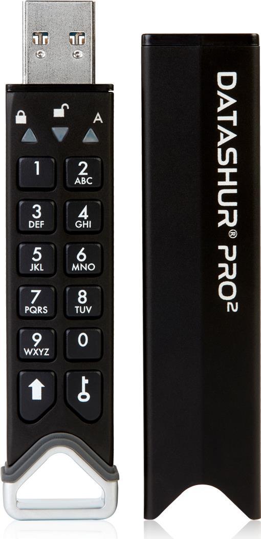 iStorage datAshur PRO2 USB-Stick 512 GB USB Typ-A 3.1 (3.1 Gen 1) Schwarz (IS-FL-DP2-256-512)