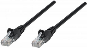 Intellinet Network Patch Cable, Cat6, 1m, Black, Copper, U/UTP, PVC, RJ45, Gold Plated Contacts, Snagless, Booted, Lifetime Warranty, Polybag (738330)