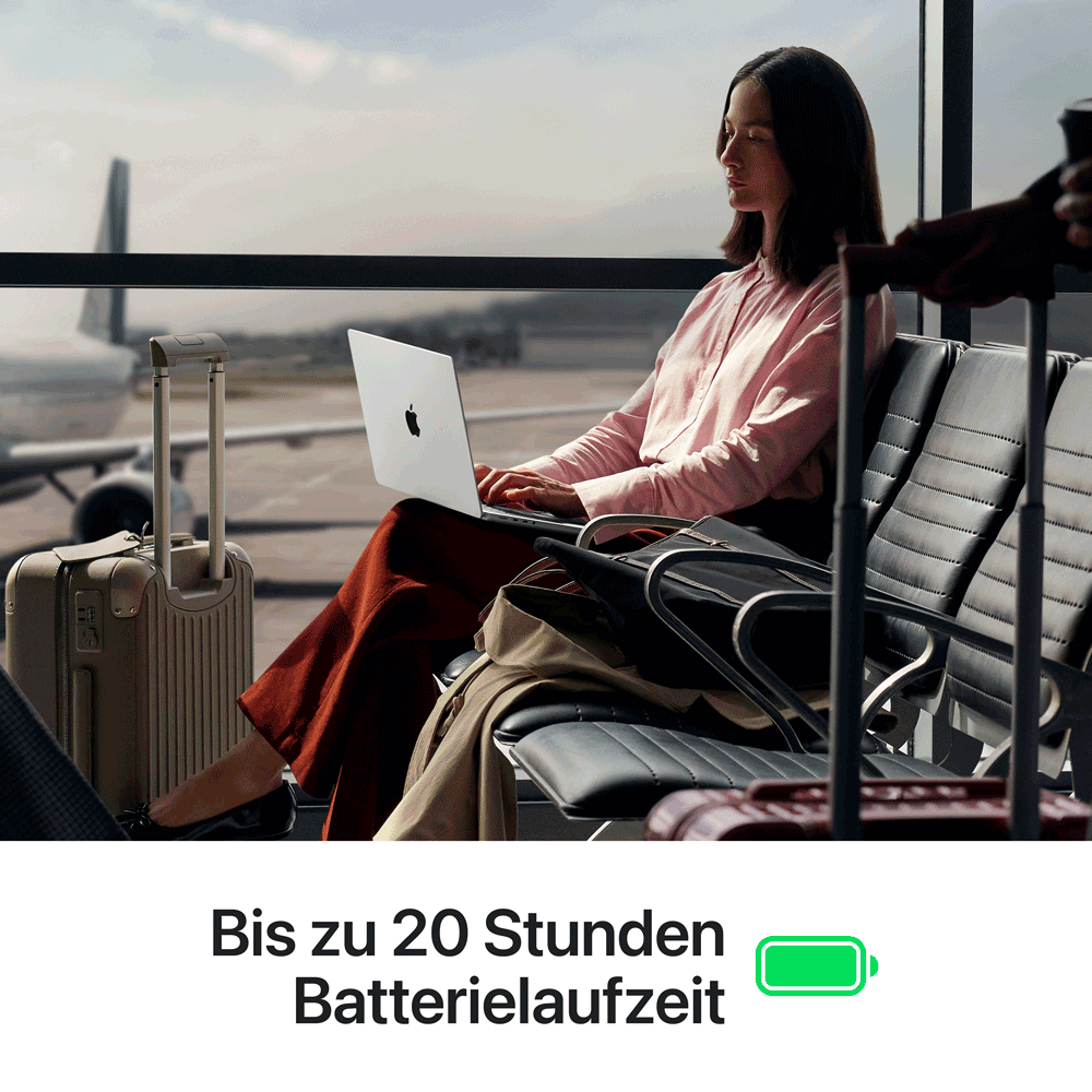 Apple 14'' MacBook Pro: Apple M5 Max Chip mit 18‑core CPU und 32‑core GPU, 36GB, 2TB SSD - Silber