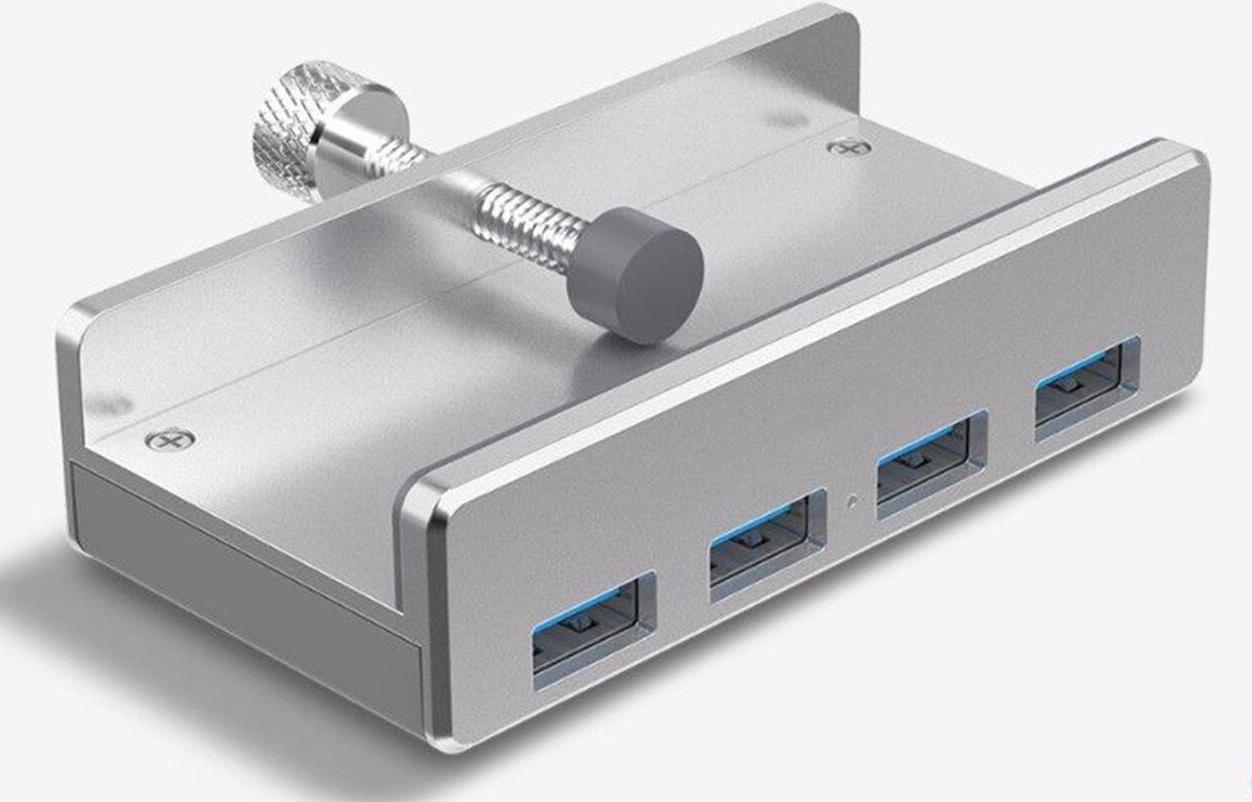 ALLNET ALL-USB3-HUB-4-CLIP Schnittstellen-Hub USB 3.2 Gen 1 (3.1 Gen 1) Type-A 5000 Mbit/s Silber (ALL-USB3-HUB-4-CLIP)