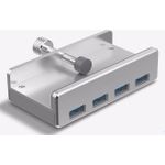 ALLNET ALL-USB3-HUB-4-CLIP Schnittstellen-Hub USB 3.2 Gen 1 (3.1 Gen 1) Type-A 5000 Mbit/s Silber (ALL-USB3-HUB-4-CLIP)