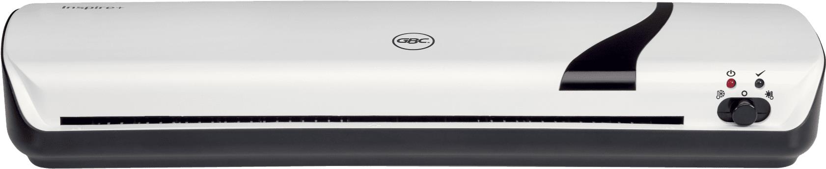 GBC Inspire+. Maximale Laminierungbreite: 29,7 cm, Typ: Kalt-/Warmlaminator, Laminierungsgeschwindigkeit: 250 mm/min. Breite: 440 mm, Tiefe: 125 mm, Höhe: 60 mm (4410032)