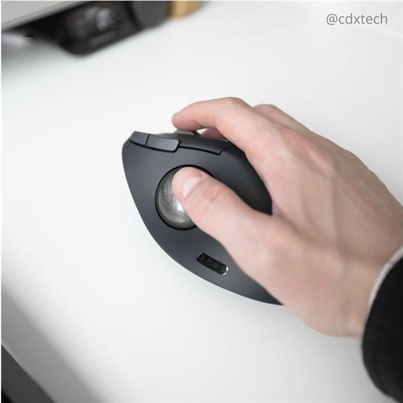 Kensington Pro Fit Ergo TB550 Trackball EQ Kabellos Bluetooth/2,4 GHz Schwarz, Blau-Grau