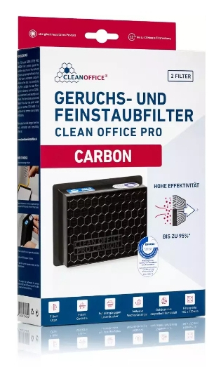 Riensch & Held Clean Office Feinstaubfilter Carbon 150x120x50mm 2er Schwarz