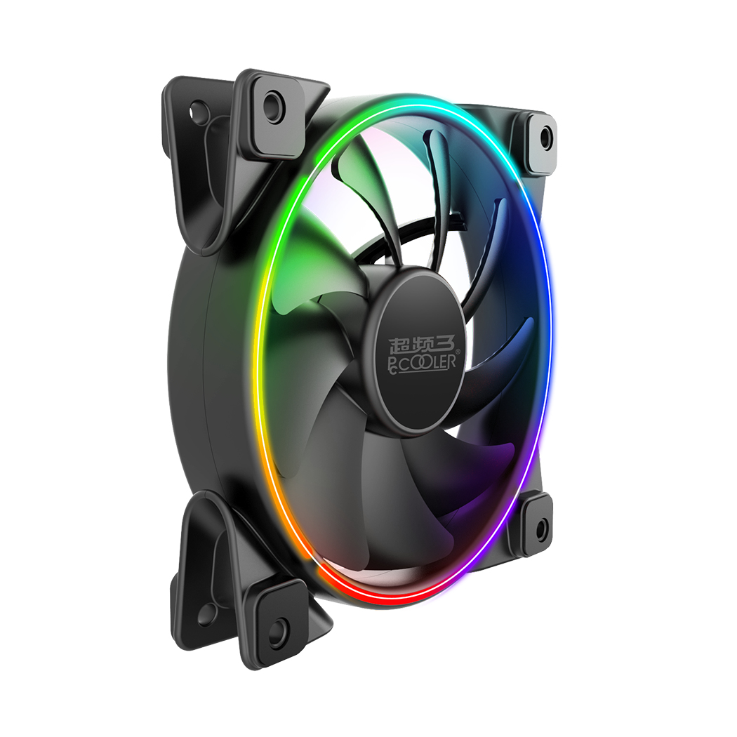 PCCOOLER CORONA-RGB 120 mm Gehäuselüfter RGB Schwarz, Mehrfarbig