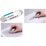 Tombow Naturkautschuk-Radierer "MONO sand", grau, für Tinte Radierer mit Mikrosand-Partikel für das Radieren von Tinte, - 1 Stück (ES-512B)