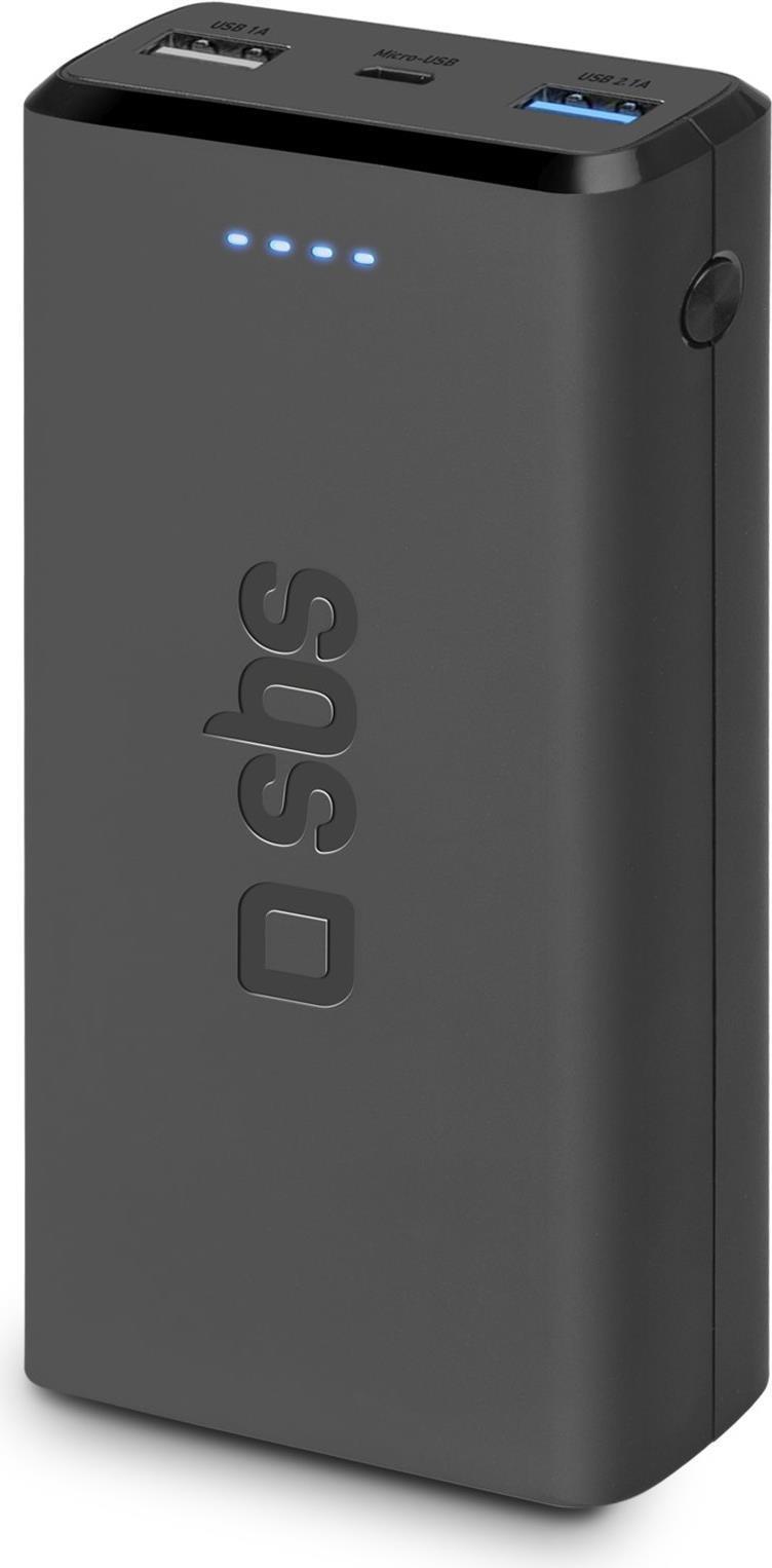 SBS Power Bank 20.000 mAh 2 USB 2.1 A, black color