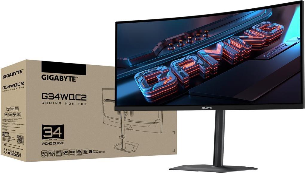 GIGABYTE G34WQC2 Curved Gaming Monitor 34" UWQHD VA 200 Hz Schwarz