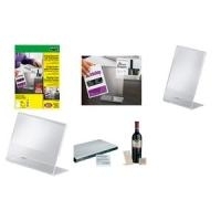 sigel Info--Preisaufsteller, Acryl, DIN A8 quer, schräg Tischaufsteller glasklar, einseitige Präsentation (PA103)