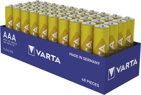 Varta AL 40XAAA Alkaline Batterie AAA 1,5 V 40er-Pack Gelb
