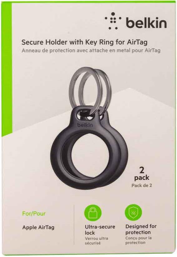 Belkin Secure Holder mit Schlüsselring für Apple AirTag 2er-Pack Schwarz