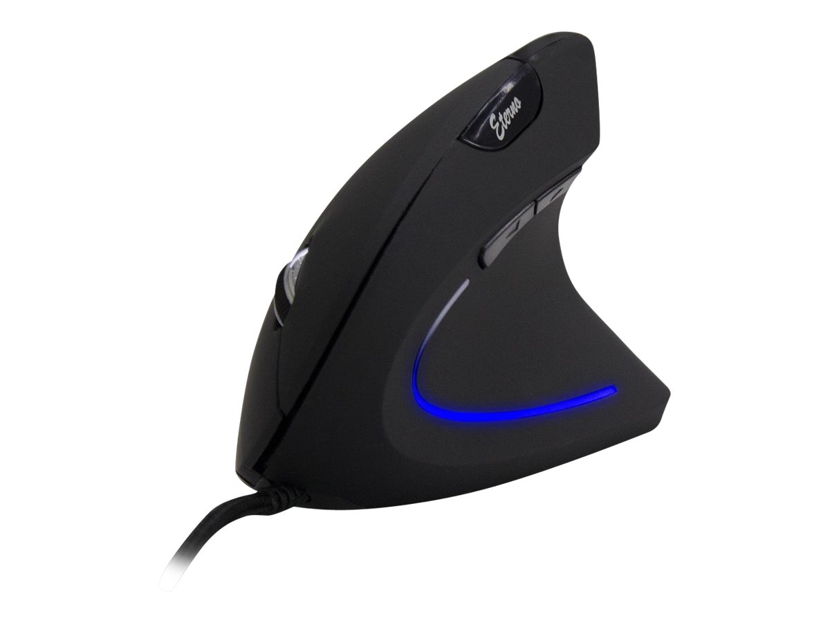 Inter-Tech Eterno KM-206WR Vertikale Maus USB Optisch 2400 DPI Schwarz Blau