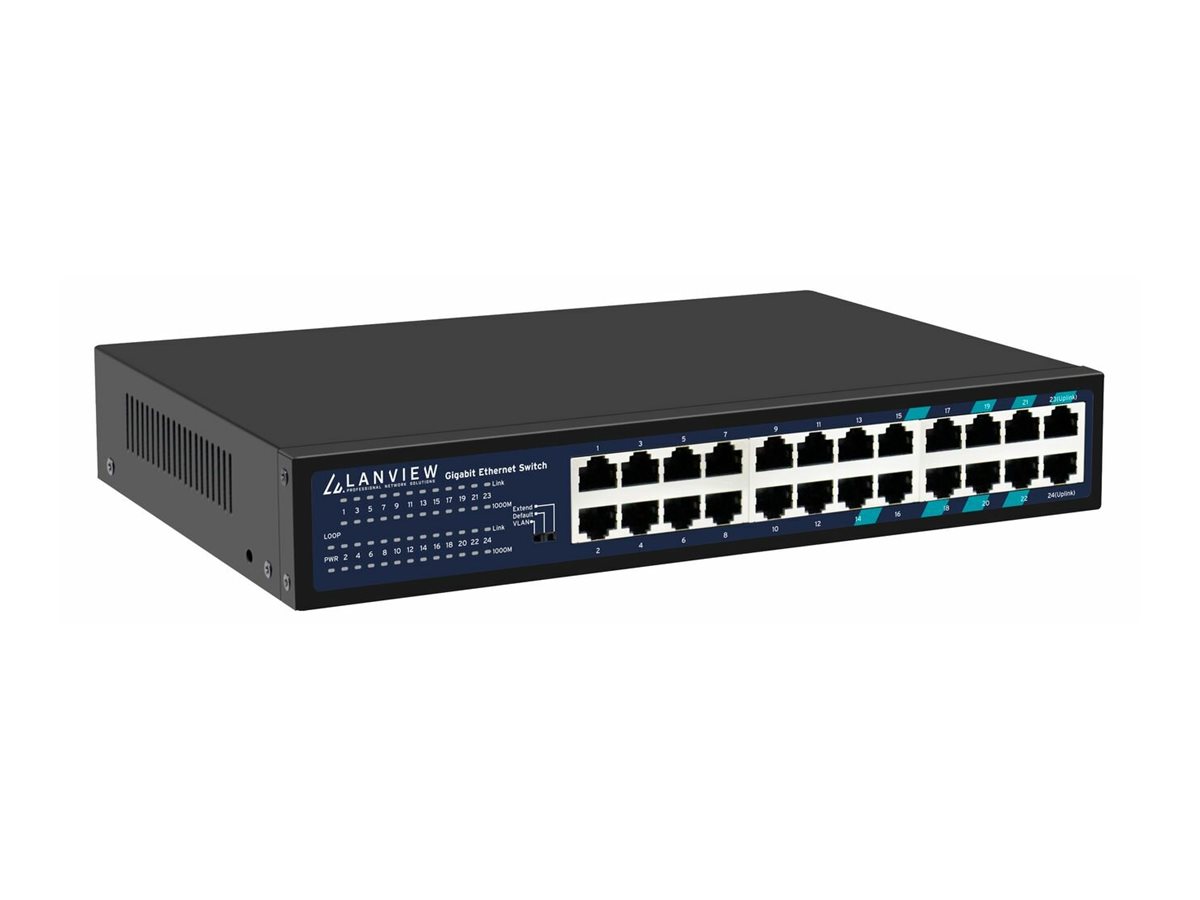 Lanview LVN-1U-24PORT-1G 24-Port Gigabit Ethernet Smart Switch Schwarz