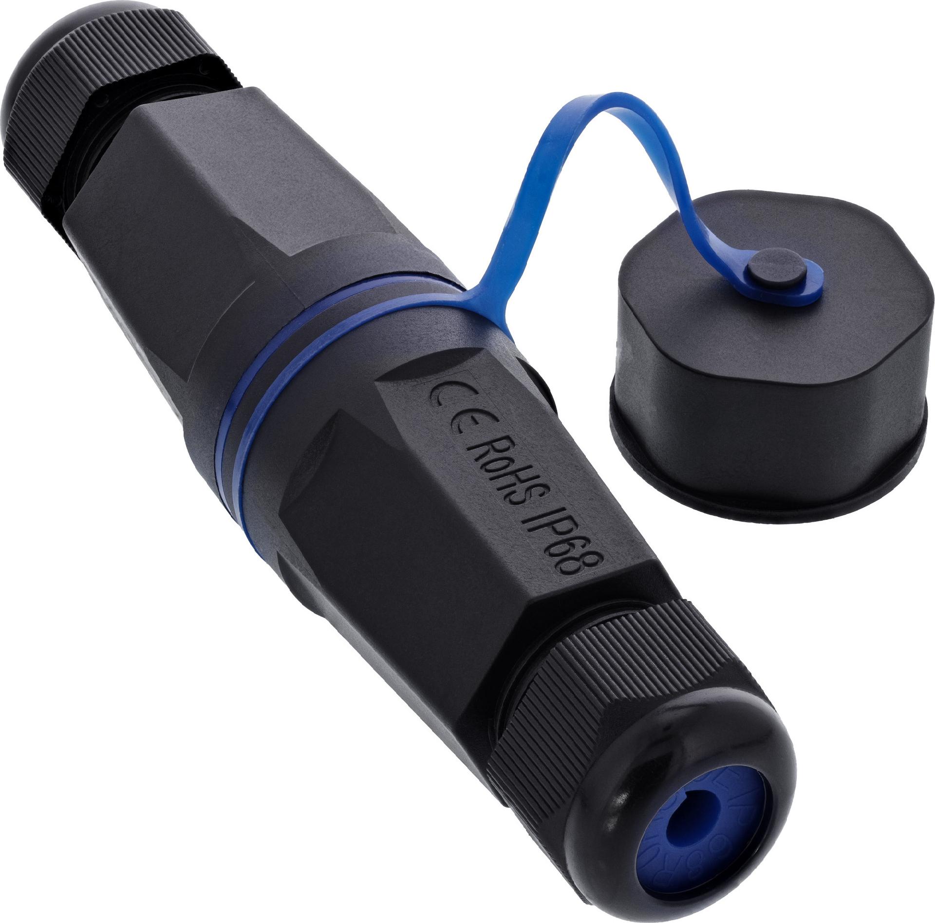 InLine® Kabelverbinder Leergehäuse RJ45 Keystone, IP68, mit Deckel (69992V)