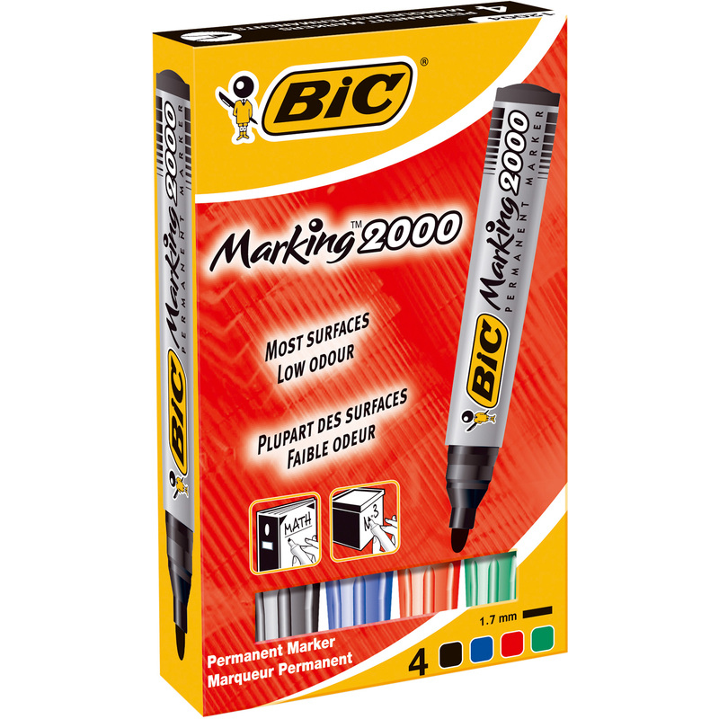 BIC Marking 2000 Marker 1.7 mm Schwarz, Rot, Blau, Grün