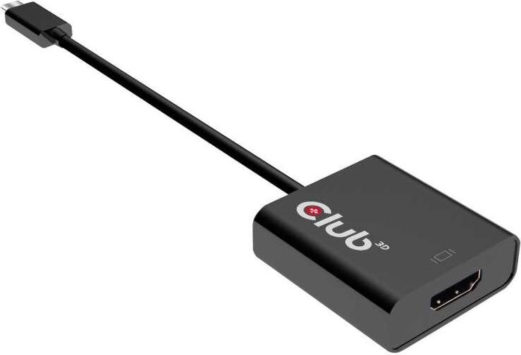 Club 3D CAC-2504 USB 3.1 Typ-C auf HDMI 2.0 UHD 4K 60 Hz Aktiver Adapter Schwarz