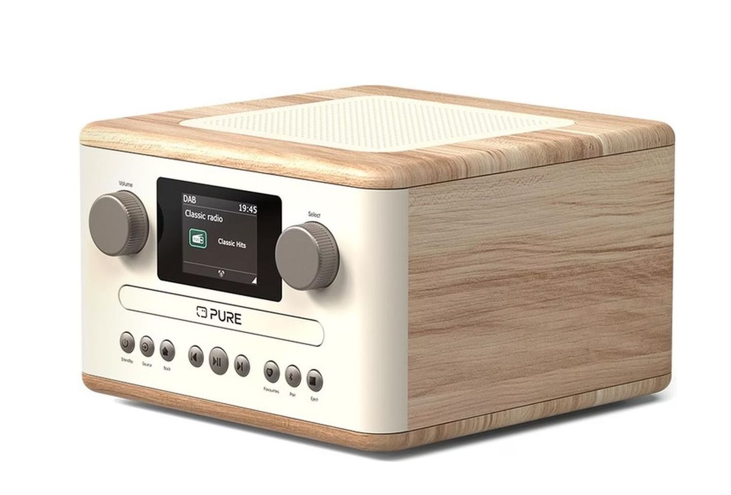 Pure Classic C-D4 Digitalradio Weiß/Eiche DAB+ FM Internet-Radio Bluetooth 15W