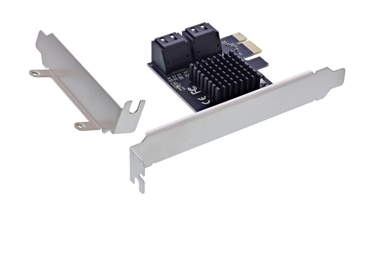 InLine 76617M Speicher-Controller 4x SATA 6Gb/s PCIe 2.0 Silber