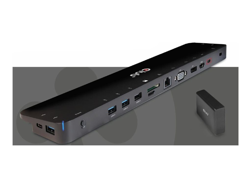 Club 3D CSV-1565 Dockingstation USB-C HDMI DP VGA LAN 100W Schwarz