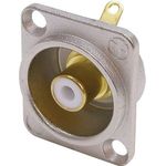 Neutrik Cinch-Steckverbinder Flanschbuchse, Kontakte gerade Polzahl: 2 Silber, Weiß NF2D9 1 St. (NF2D9)