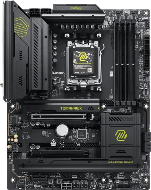 MSI MAG B850 TOMAHAWK WIFI Mainboard ATX AM5 DDR5 WiFi 7 5G LAN (7E53-001R) (geöffnet)