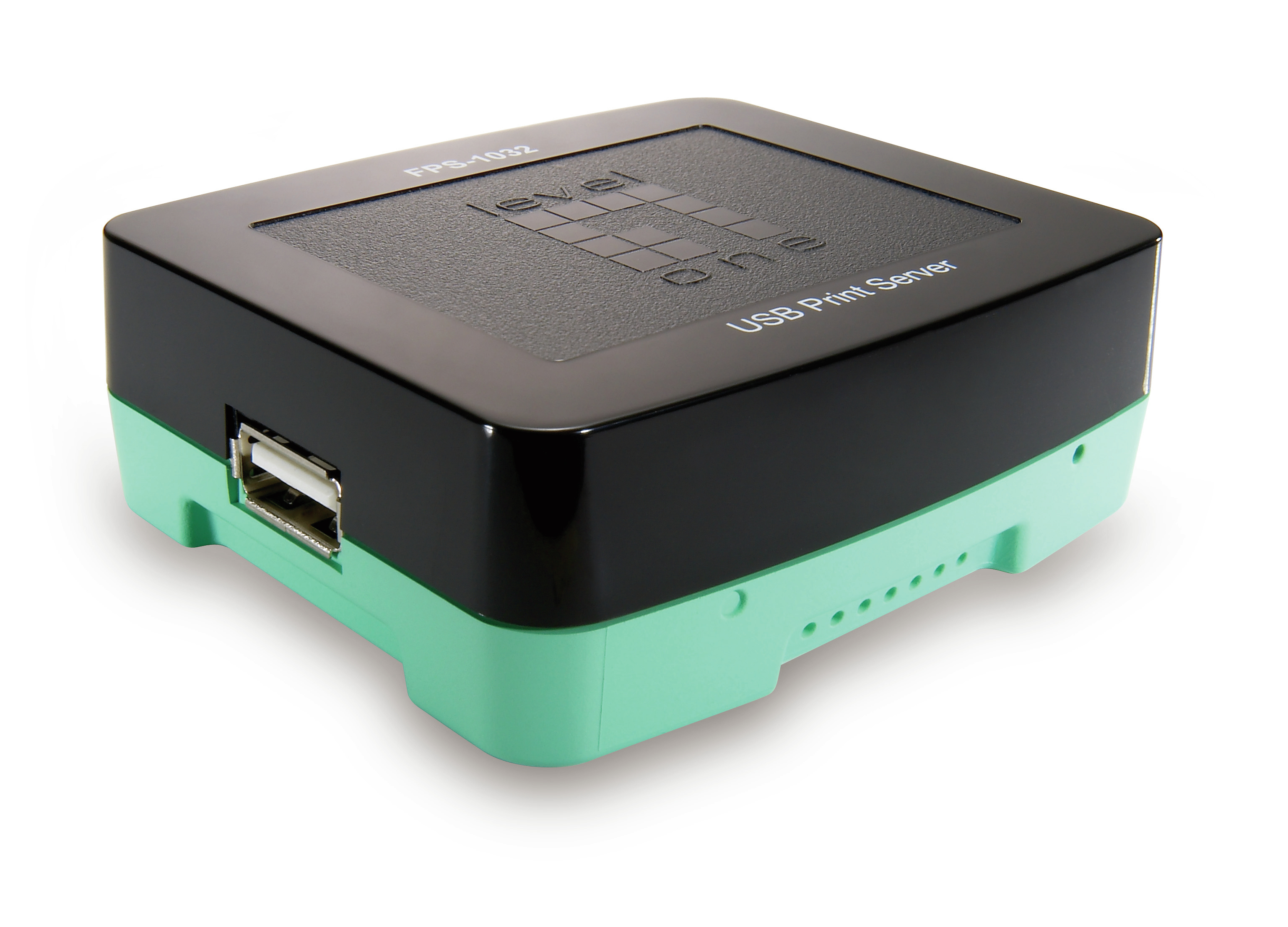 LevelOne FPS-1032 Druckserver USB 2.0 10/100 Ethernet Schwarz, Grün