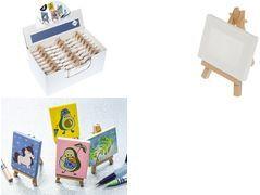 kangaro Mini-Staffelei inkl. Keilrahmen, im Display Staffelei aus Holz, Keilrahmen: 60 x 80 mm - 1 Stück (K-830020)