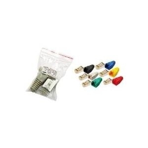 LogiLink RJ45 Stecker, Kat.5e, mit Knickschutztülle, grau Modularstecker 8P8C für Rundkabel, vergoldete Kontakte (MP0011)