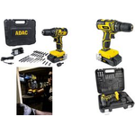 BRÜDER MANNESMANN ADAC Akku-Bohrschrauber, 20 Volt, Koffer mit Li-Ion-Akku, inkl. Zubehör: 6x Bits, 2x Doppelbits, - 1 Stück (M17692)