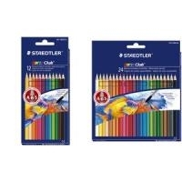 STAEDTLER Aquarellstift Noris Club aquarell, 24er Kartonetui mit Minenschutzmantel (ABS), sechseckig, wasservermalbare (144 10NC24)