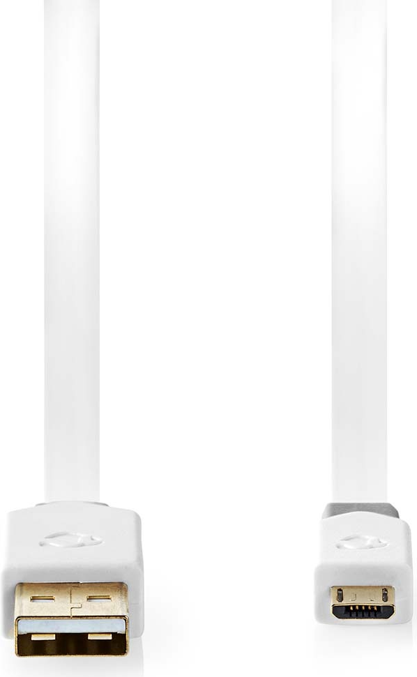 Nedis CCBW60500WT10 USB Kabel 1 m USB 2.0 USB A Micro-USB B Weiß (CCBW60500WT10)