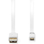 Nedis CCBW60500WT10 USB Kabel 1 m USB 2.0 USB A Micro-USB B Weiß (CCBW60500WT10)