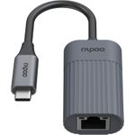 Rapoo USB-C Adapter UCA-1016 USB-C auf Gigabit LAN, grau (00226495)