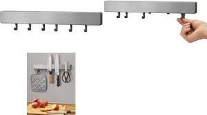 metaltex Magnetleiste Metallika, mit Haken, Edelstahl matt satinierte Oberfläche, zum Aufbewahren von Küchen - 1 Stück (258195000)