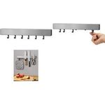 metaltex Magnetleiste Metallika, mit Haken, Edelstahl matt satinierte Oberfläche, zum Aufbewahren von Küchen - 1 Stück (258195000)